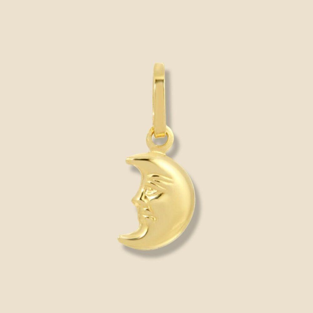 14k Real Gold Halfmoon Charm | Halfmoon Pendant | Birthday Gift | Timeless Gift